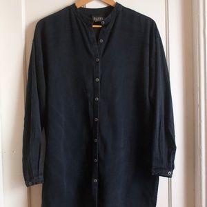 EILEEN FISHER black tencel button down tunic